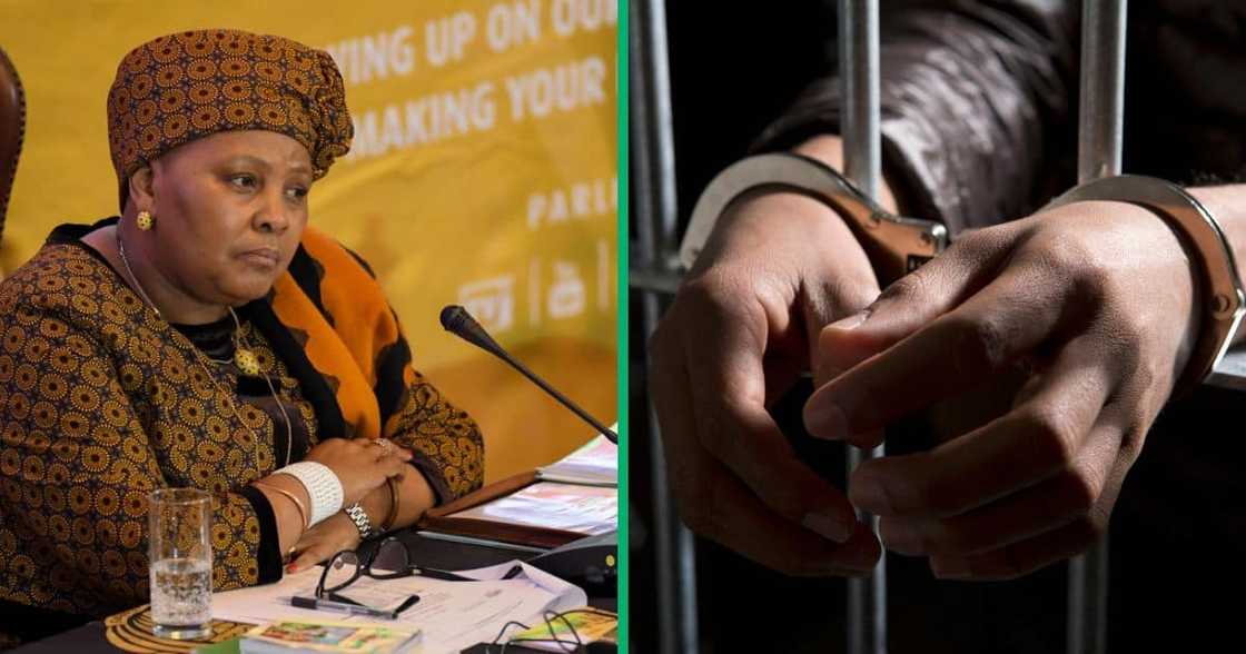 Nosiviwe Mapisa-Nqakula handed herself over at the Pretoria Central Police Station Nosiviwe Mapisa-Nqakula handed herself over at the Pretoria Central Police Station
