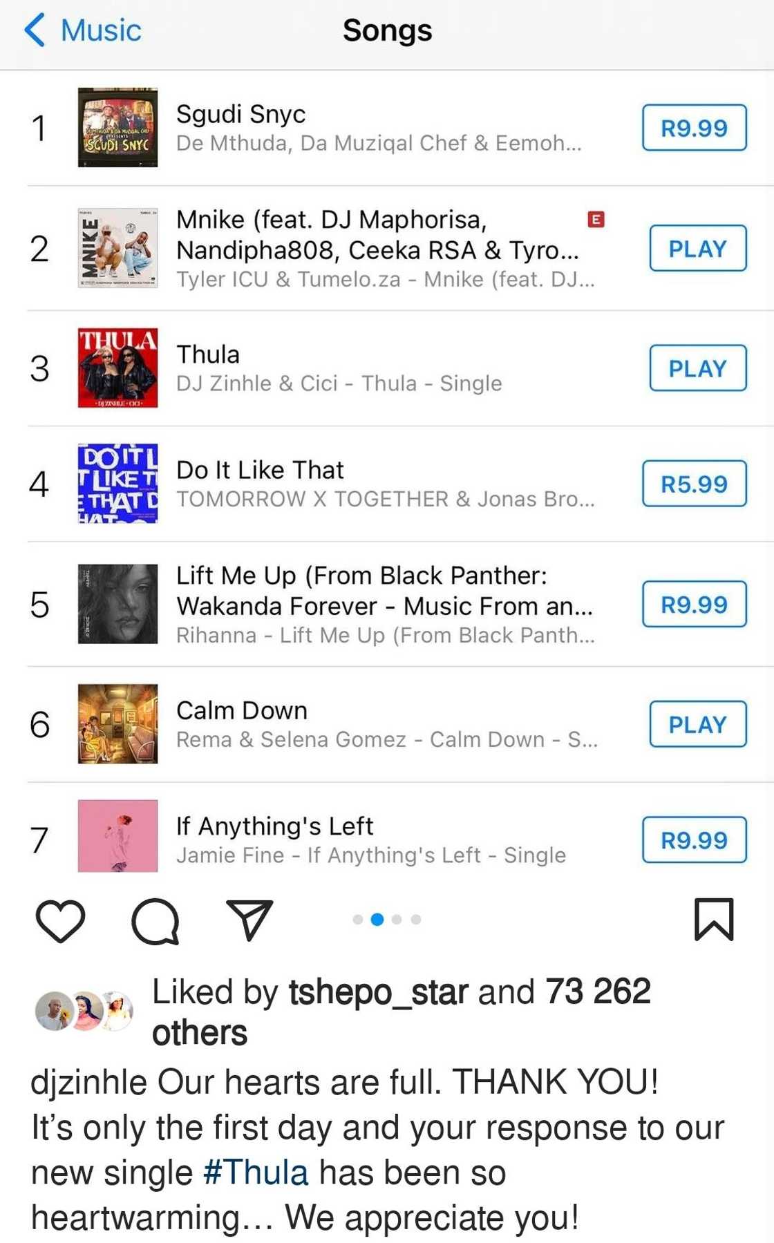 Zinhle's post is on Instagram Zinhle's post is on Instagram