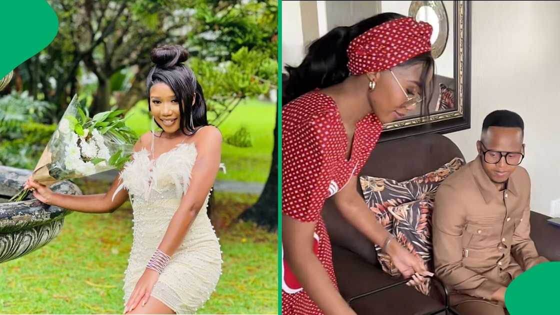 A TikTok video shows a woman serving her husband coffee in style. A TikTok video shows a woman serving her husband coffee in style.