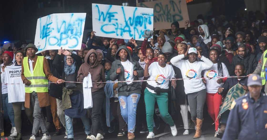 The People's Movement for Change (PMC) during a protest march to the Cape Town Civic Centre on September 14, 2023 The People's Movement for Change (PMC) during a protest march to the Cape Town Civic Centre on September 14, 2023