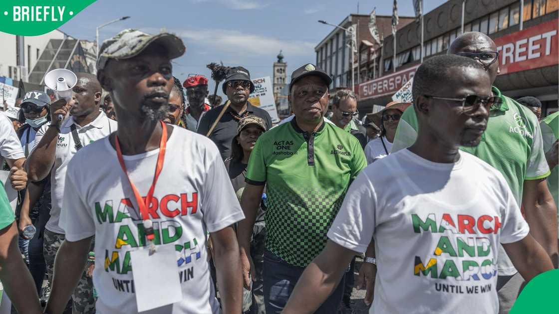 Herman Mashaba during a March and March demonstration
