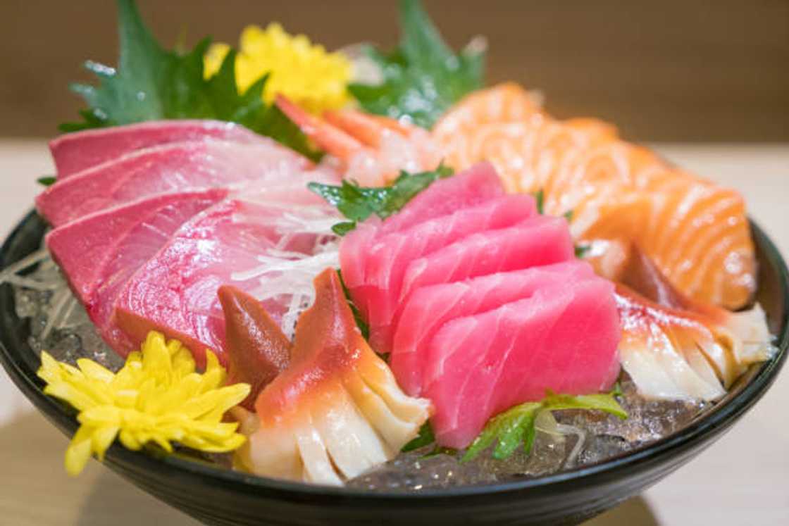 Sashimi in an Asian restaurant