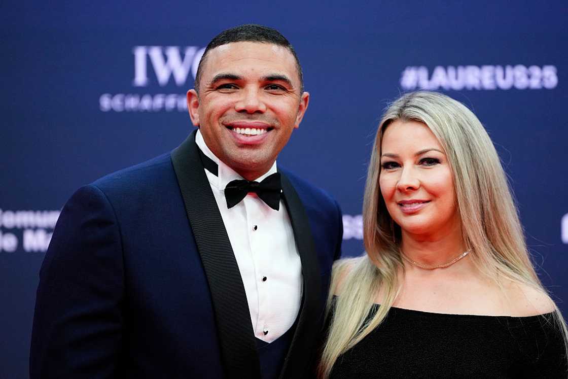 Bryan Habana and Janine Viljoen attends the 2025 Laureus World Sport Awards red carpet at Palacio De Cibeles in Madrid, Spain. Bryan Habana and Janine Viljoen attends the 2025 Laureus World Sport Awards red carpet at Palacio De Cibeles in Madrid, Spain.