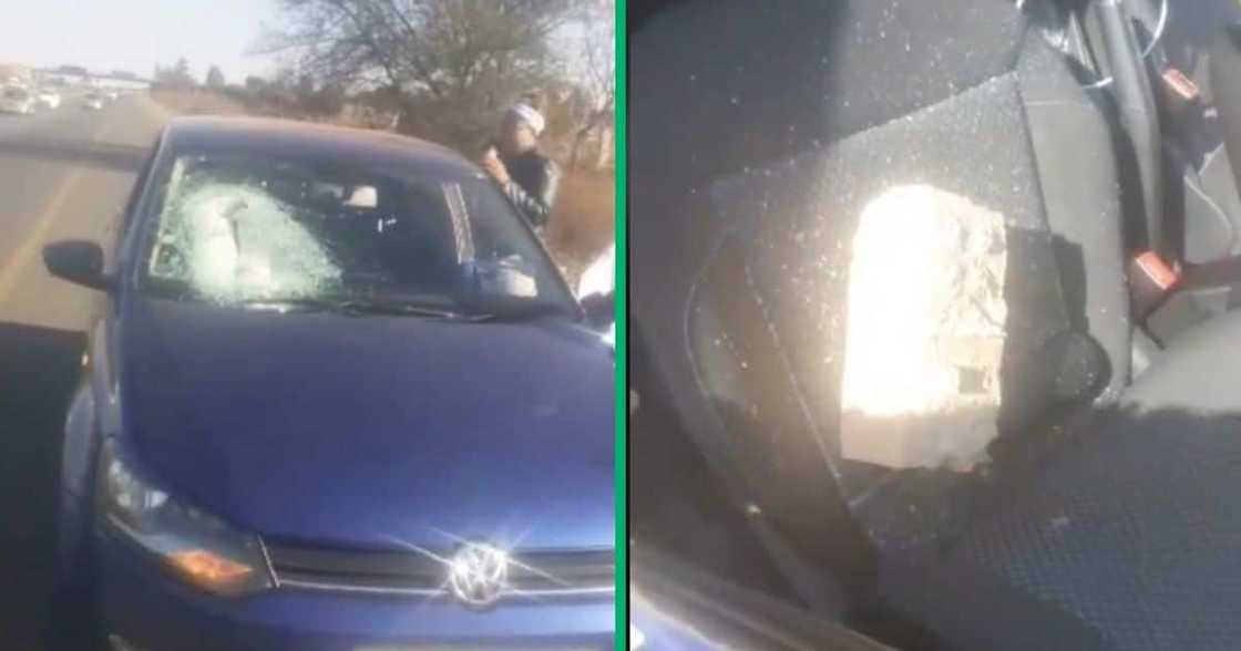 A car was attacked. A car was attacked.