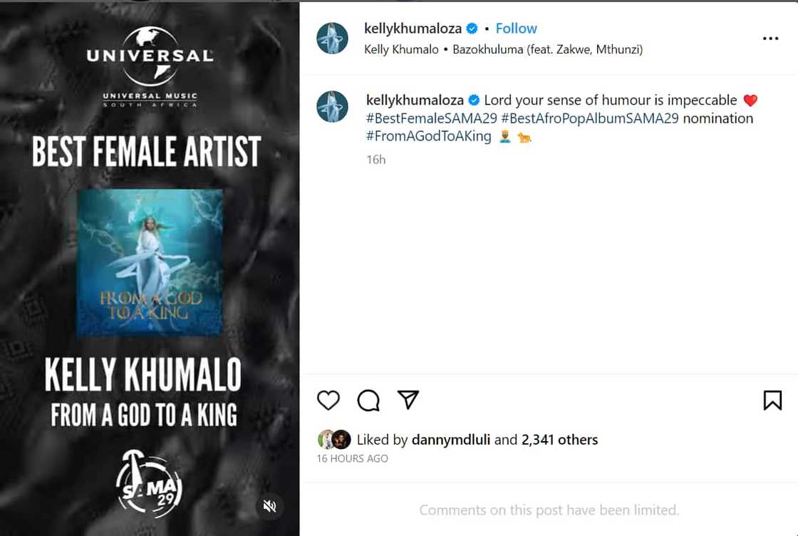 Kelly Khumalo scooped two nominations at the SAMAs Kelly Khumalo scooped two nominations at the SAMAs