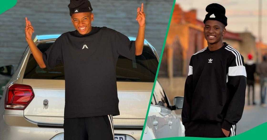 Relebohile Mofokeng showed off his new car Relebohile Mofokeng showed off his new car