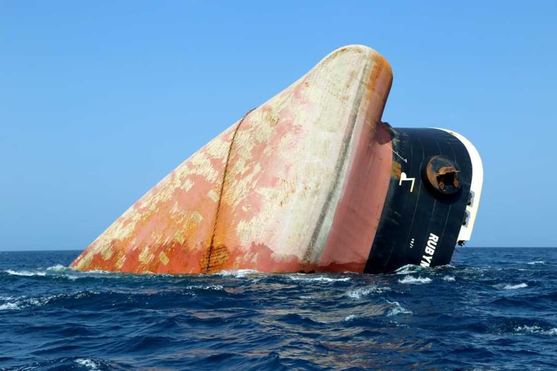 The Rubymar sank in the Red Sea on March 2, with 21,000 metric tonnes of fertiliser on board The Rubymar sank in the Red Sea on March 2, with 21,000 metric tonnes of fertiliser on board
