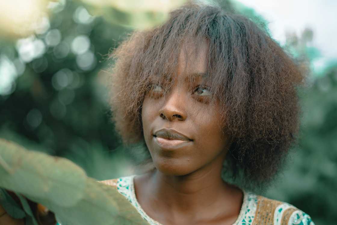 a woman gazing dreamily