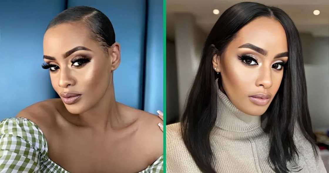 Thobeka Majozi showed off her gorgeous face. Thobeka Majozi showed off her gorgeous face.