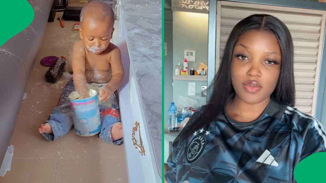 A TikTok user left the online community shocked after sharing a video of her son's playful activity A TikTok user left the online community shocked after sharing a video of her son's playful activity
