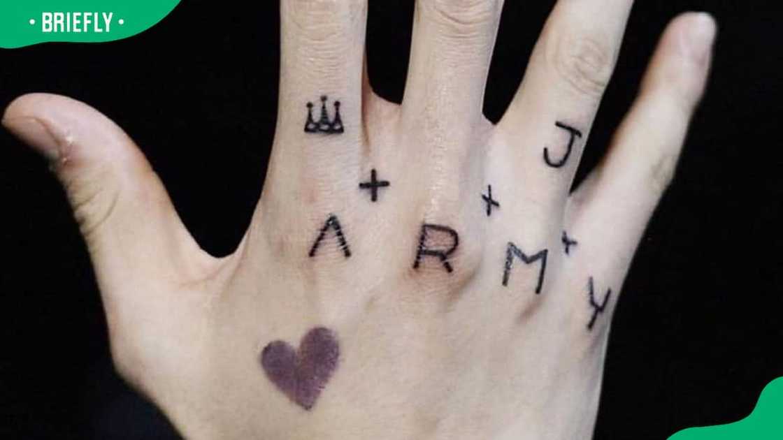 Jungkook's army tattoo Jungkook's army tattoo