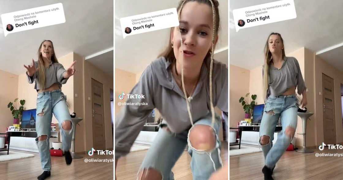 Lady abroad dances to amapiano beat Lady abroad dances to amapiano beat