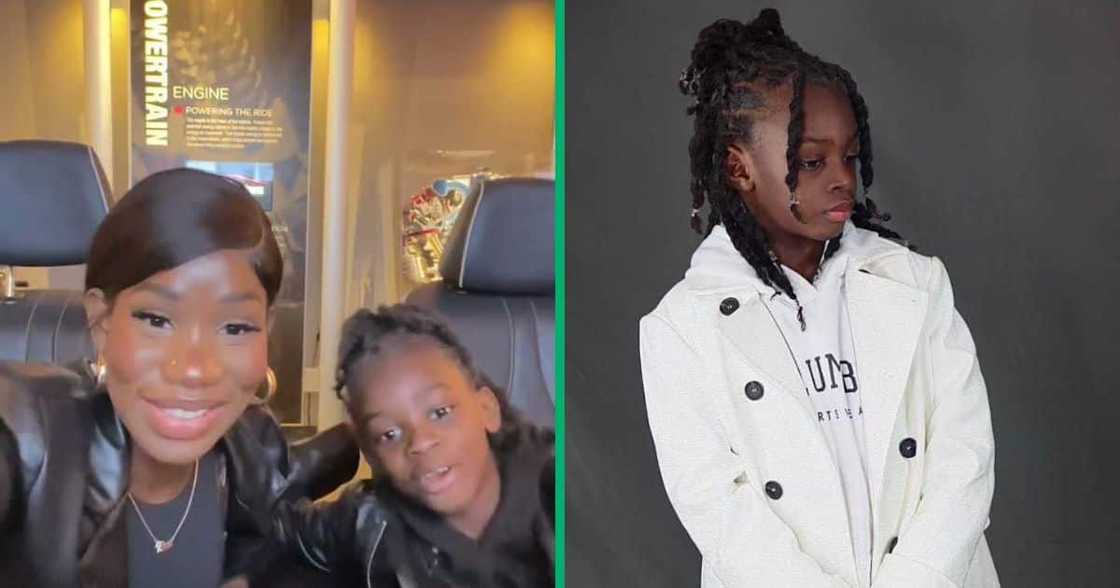 A lady showcases how she washes her son's locs