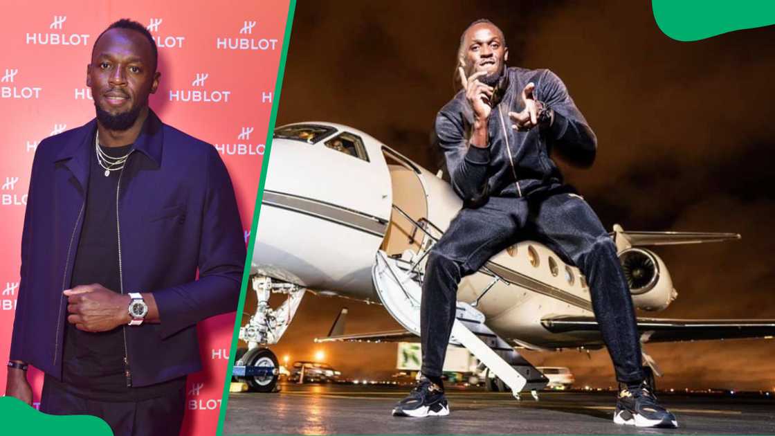 Usain Bolt and his private jet Usain Bolt and his private jet