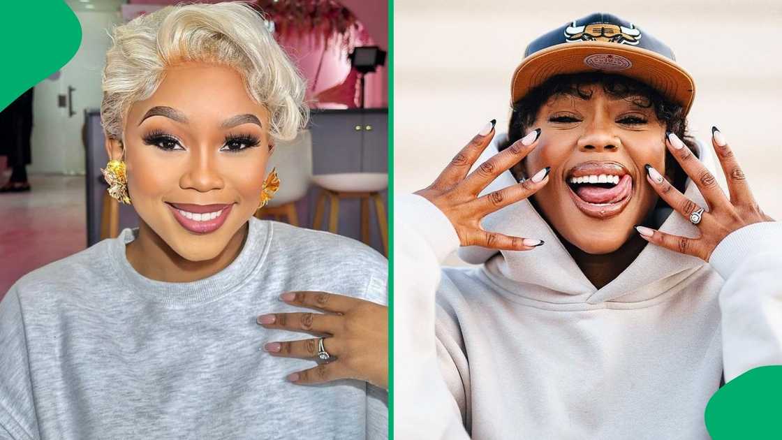 Bontle Modiselle showed off her leather outfit Bontle Modiselle showed off her leather outfit