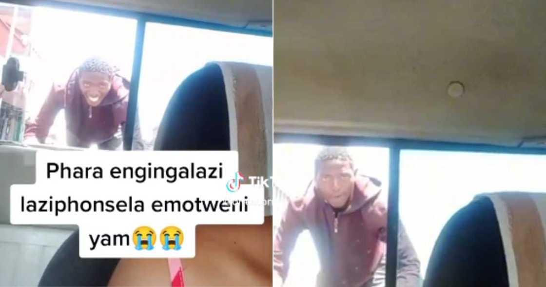 Random man jumps onto woman's car Random man jumps onto woman's car
