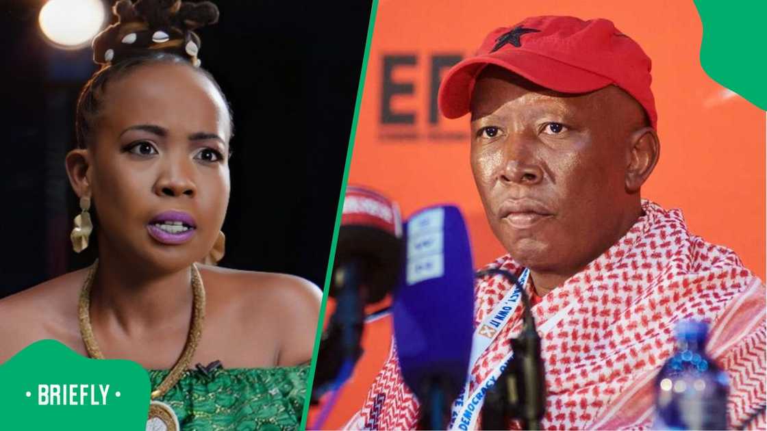 Ntsiki Mazwai hails Julius Malema. Ntsiki Mazwai hails Julius Malema.