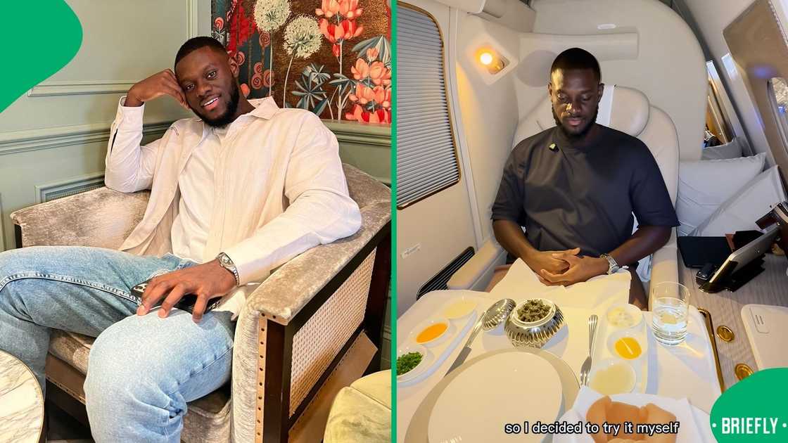On arrival, the man received a goodie bag with moisturised pyjamas and sleepers On arrival, the man received a goodie bag with moisturised pyjamas and sleepers