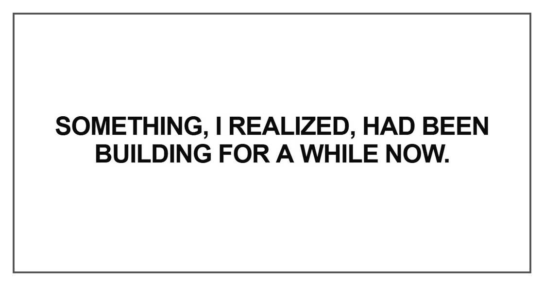 Something, I realized Something, I realized