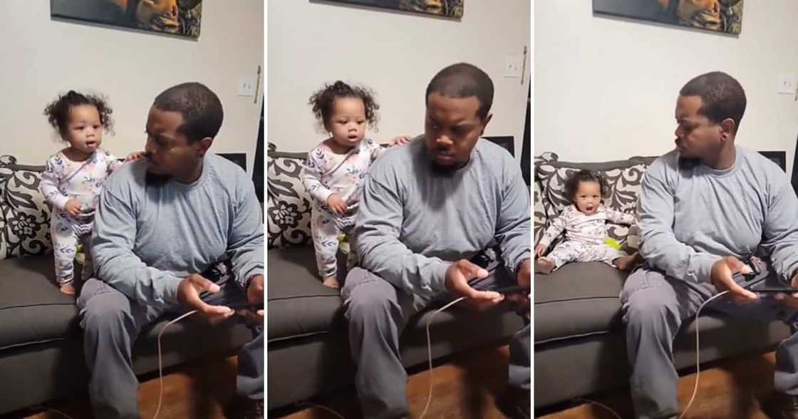 Father and his cute baby girl Father and his cute baby girl