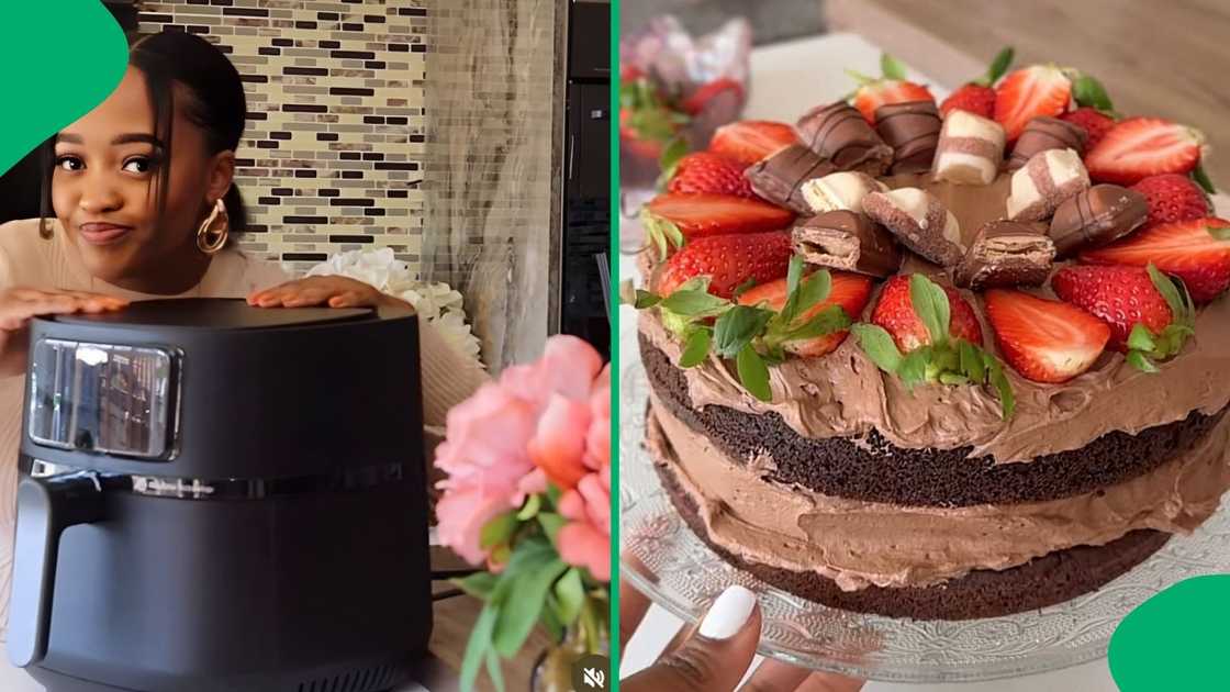 A TikTok user shared a beautiful cake she made using an Airfryer.