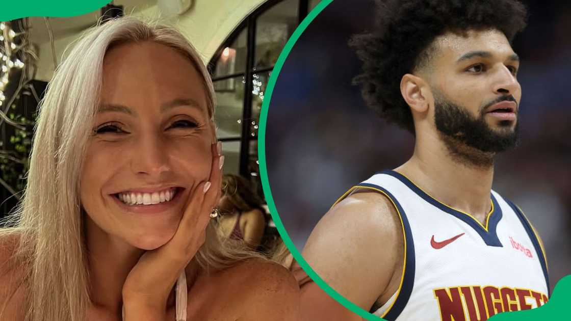 Hempel during her 2024 birthday celebration (L). Jamal Murray during a 2025 game against the Atlanta Hawks (R)