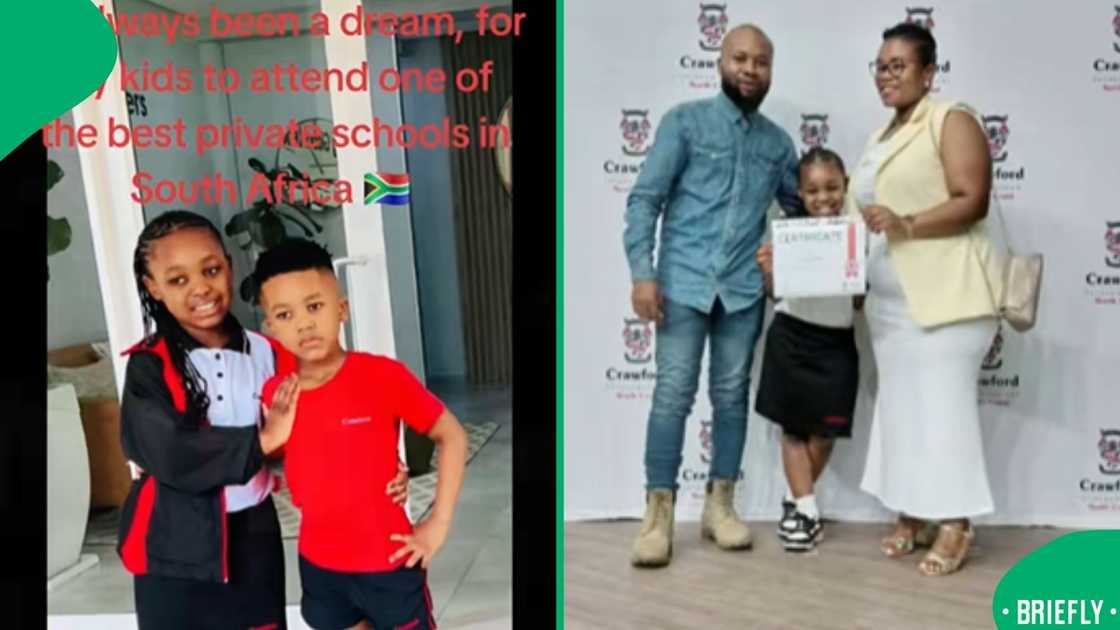 The visual showed the mom, dad and their daughter