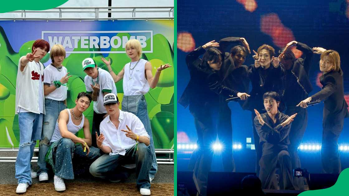 P1Harmony members Keeho, Theo, Jiung, Intak, Soul, and Jongseob. P1Harmony members Keeho, Theo, Jiung, Intak, Soul, and Jongseob.