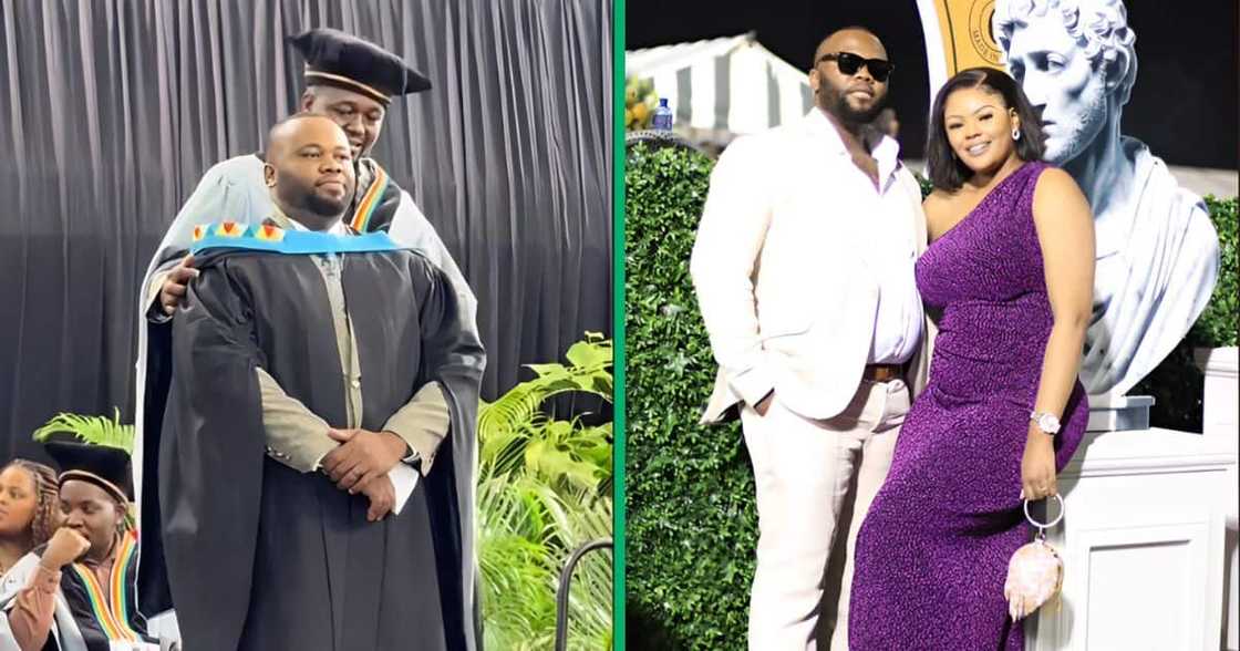 A man celebrated his Master's degree graduation from the University of KwaZulu-Natal