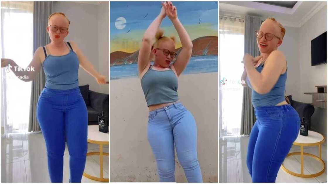 Albino girl with beautiful skin danced in video, attracting attention from TikTok Albino girl with beautiful skin danced in video, attracting attention from TikTok