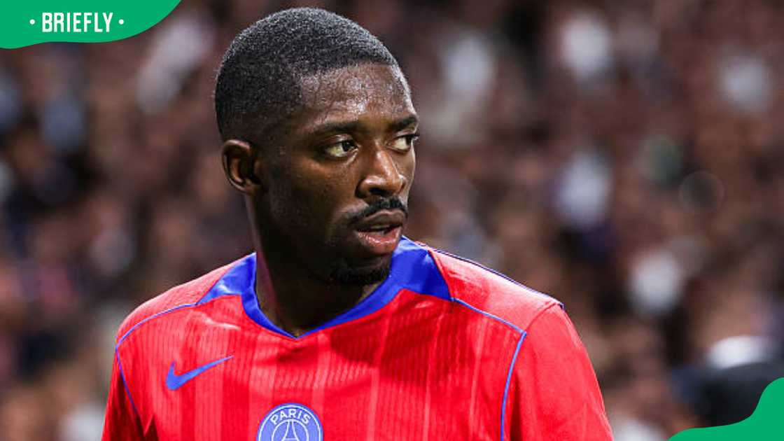 Ousmane Dembele #10 of Paris Saint-Germain during the Ligue 1 McDonald's match Ousmane Dembele #10 of Paris Saint-Germain during the Ligue 1 McDonald's match