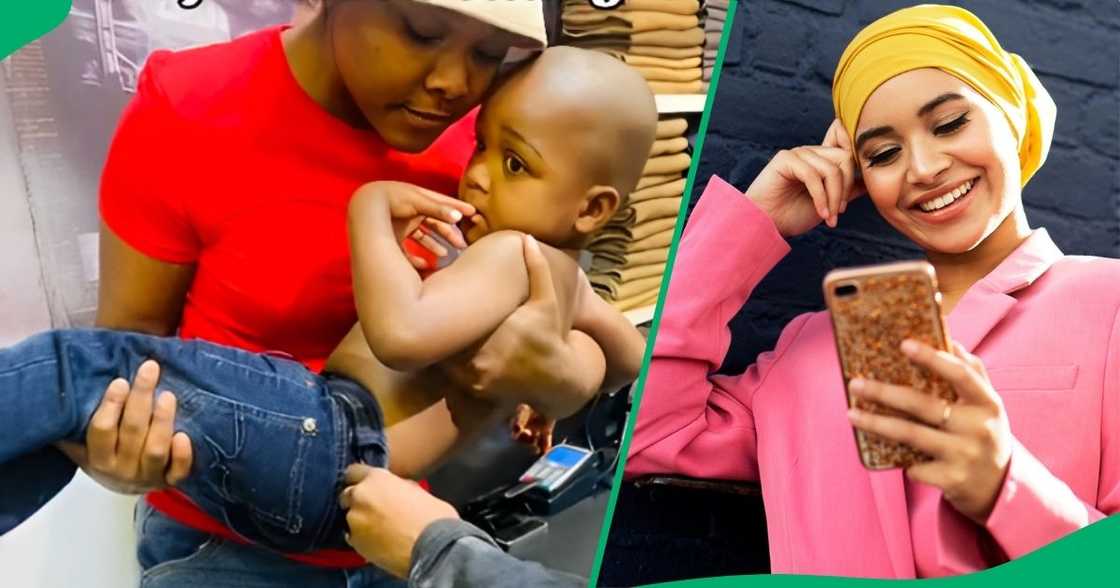 A young boy gave his parents a hard time during a shopping trip. A young boy gave his parents a hard time during a shopping trip.