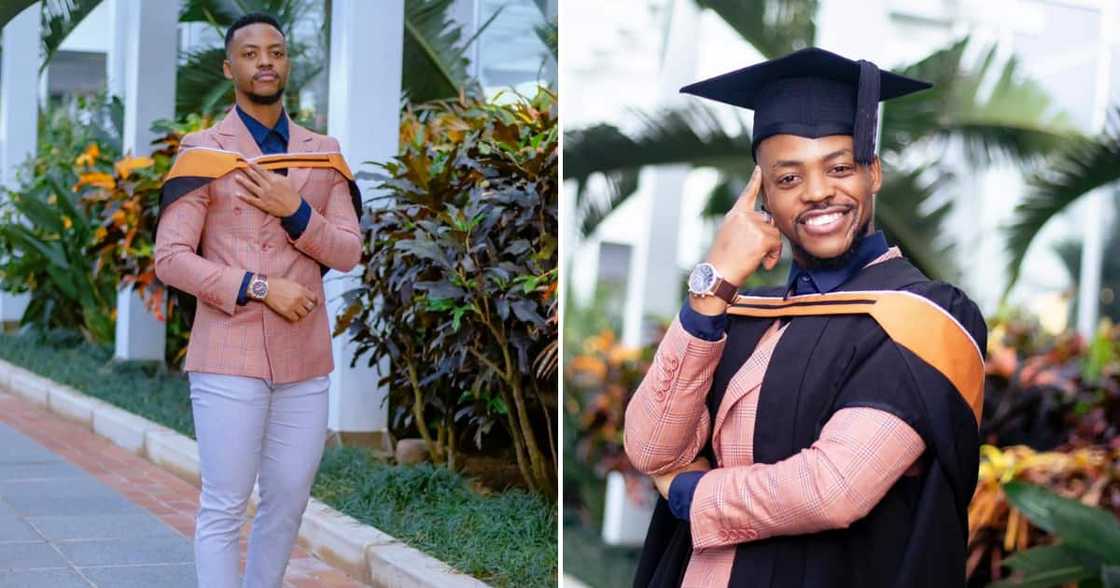 A graduate celebrated his well-deserved achievement online A graduate celebrated his well-deserved achievement online