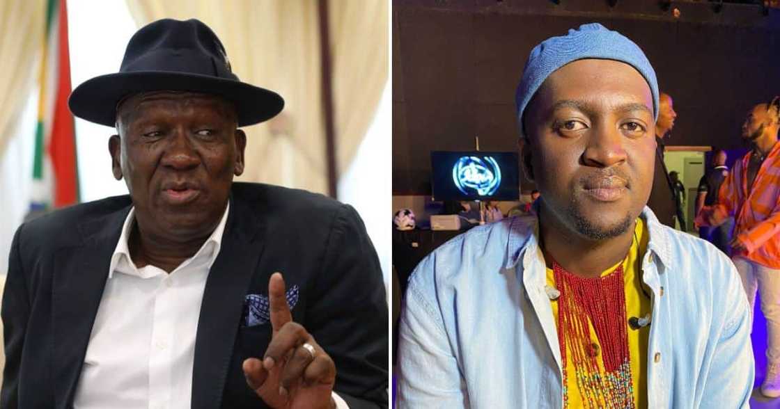 Bheki Cele congratulates Thapelo Molomo Bheki Cele congratulates Thapelo Molomo