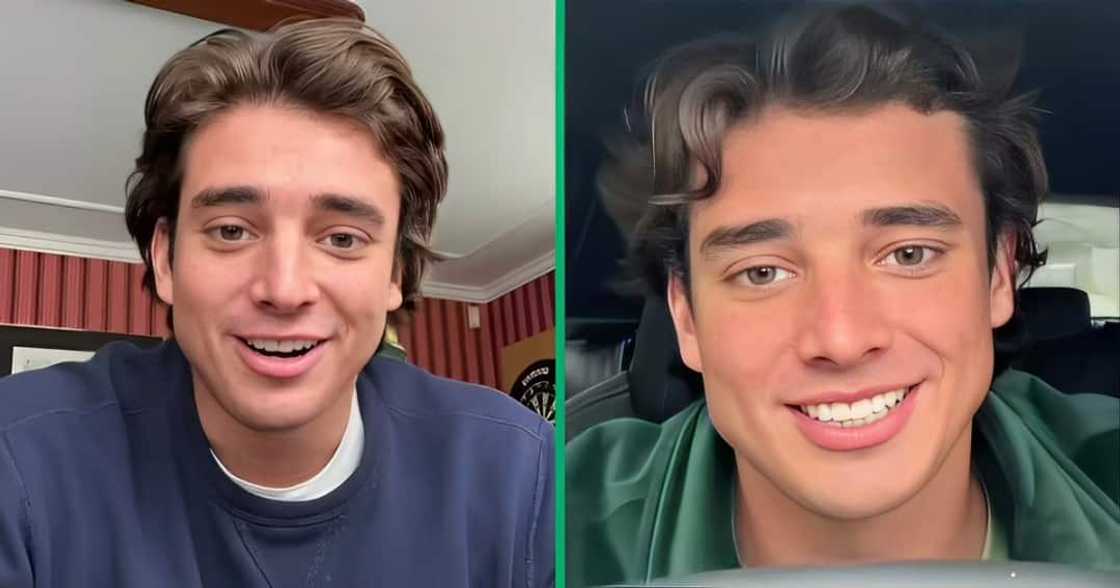 A TikTok video shows a young white man speaking in Xhosa. A TikTok video shows a young white man speaking in Xhosa.