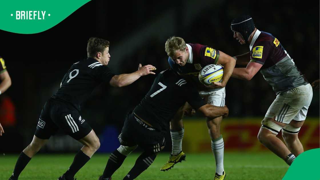 Former All Blacks player Shane Christie in action during his rugby career