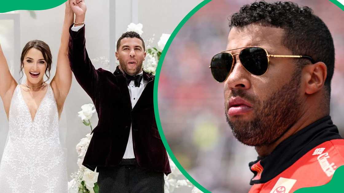 Carter and Bubba at their wedding in 2023 (L). Wallace at the Michigan International Speedway in 2024 (R) Carter and Bubba at their wedding in 2023 (L). Wallace at the Michigan International Speedway in 2024 (R)