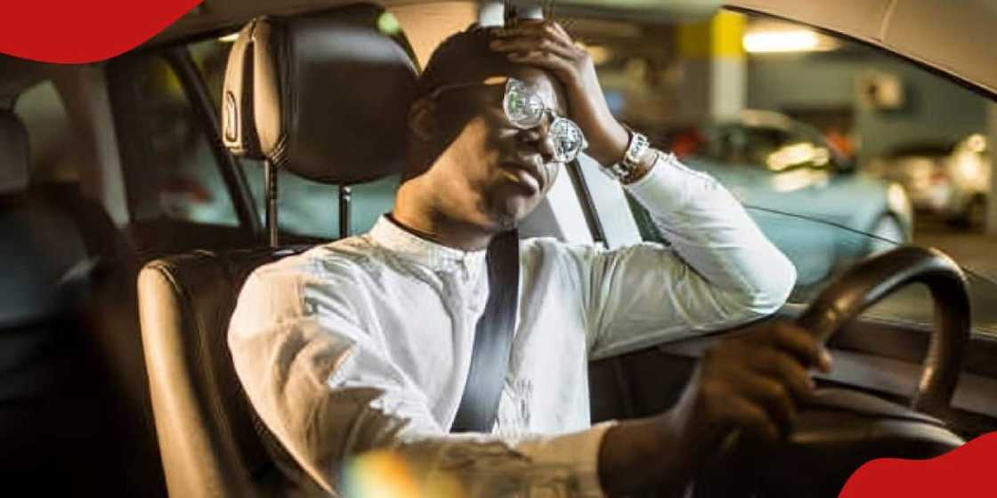 An African man looking distressed. An African man looking distressed.