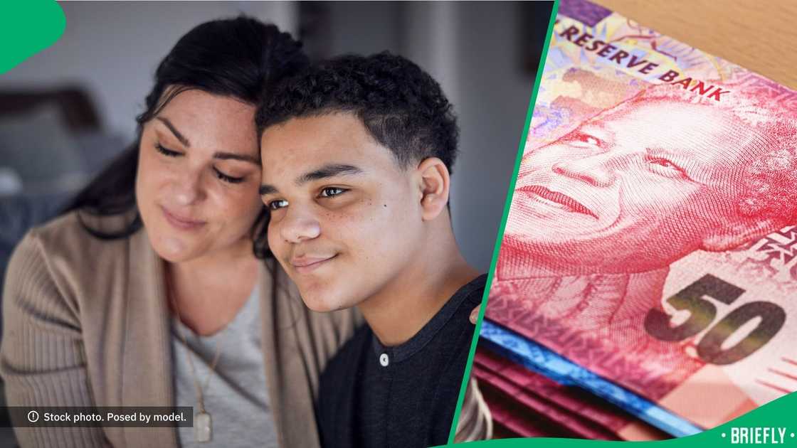 A mother gave her son a R50 for his birthday. A mother gave her son a R50 for his birthday.