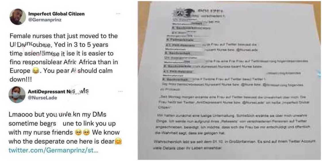 Mixed reactions as man to drag UK-based Nigerian nurse for claiming he was in her DM Mixed reactions as man to drag UK-based Nigerian nurse for claiming he was in her DM