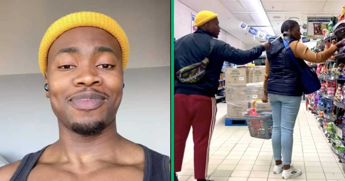 A young man pranked a woman in a Pick N Pay in Johannesburg A young man pranked a woman in a Pick N Pay in Johannesburg