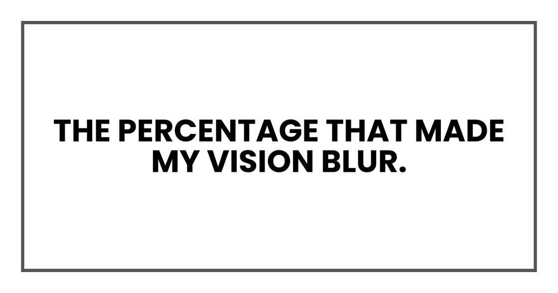 the percentage that made my vision blur.