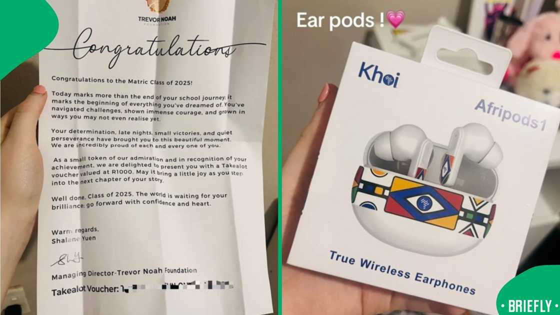 The picture on the right showed the wireless earphones