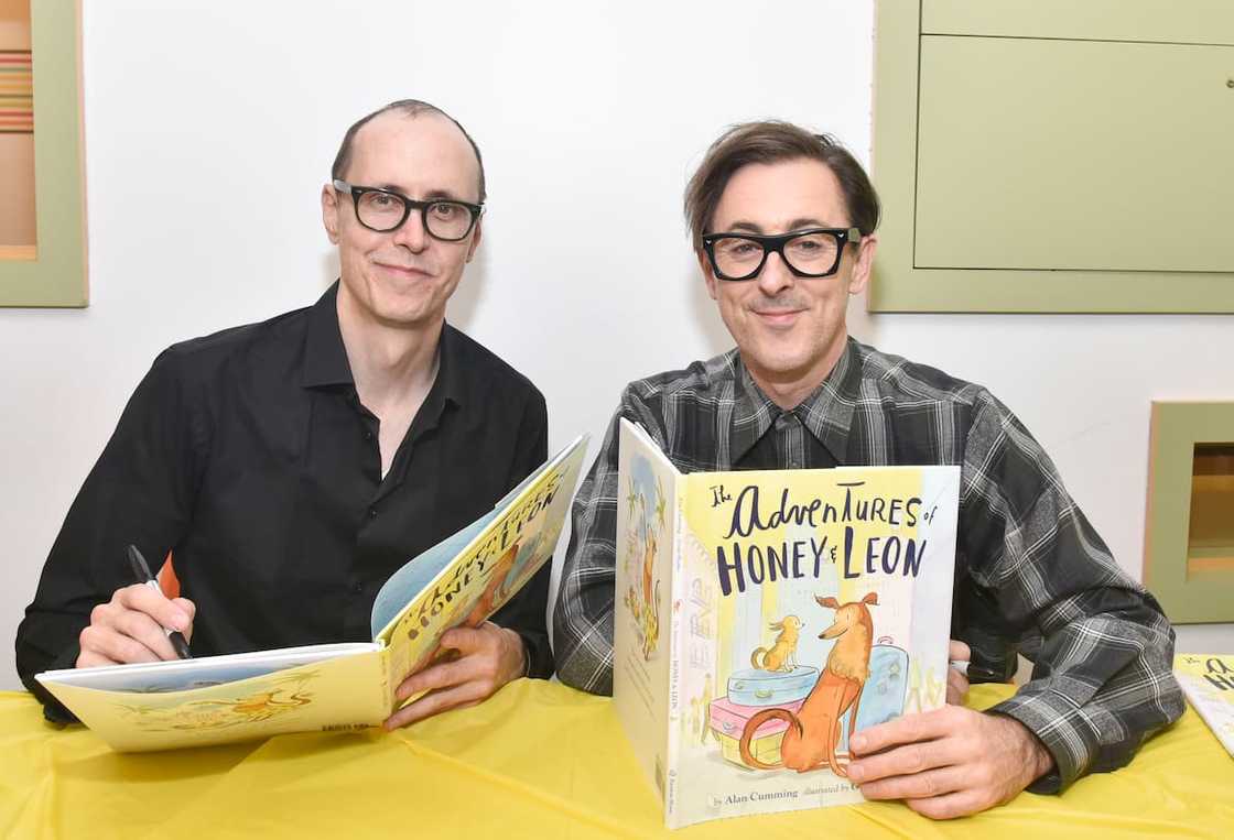 Grant Shaffer and Alan Cumming during the Mamarazzi Launch of Cumming's new book The Adventures of Honey & Leon at Appleseeds on 13 September 2017.