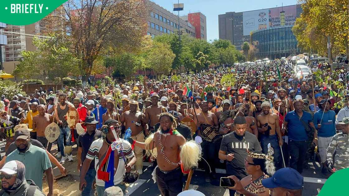 Hundreds gathered to support the demonstrations in Gauteng