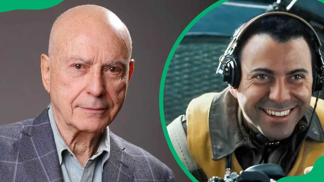 Alan Arkin posing for a photo Alan Arkin posing for a photo