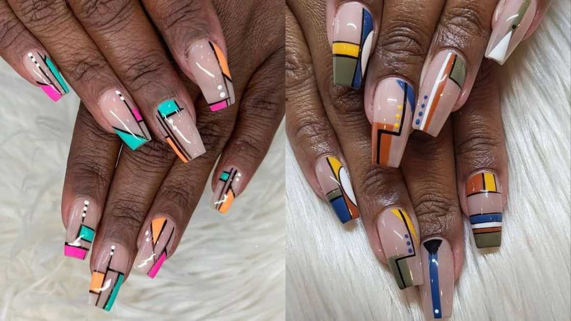 Colourful strass nail art Colourful strass nail art