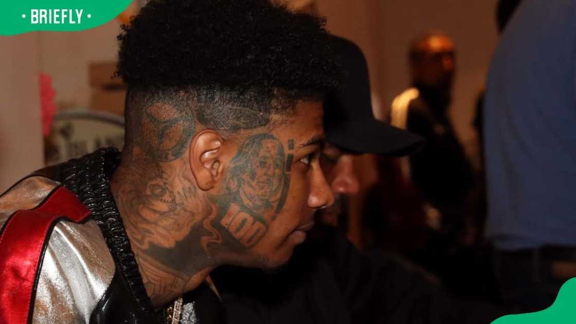 Blueface during the DJ Kayslay Hocus Pocus Video Shoot Featuring A Boogie, Blueface & MoneyBagg Yo Blueface during the DJ Kayslay Hocus Pocus Video Shoot Featuring A Boogie, Blueface & MoneyBagg Yo
