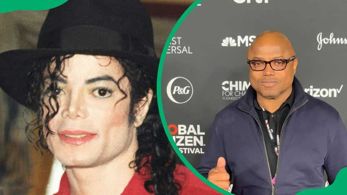 Michael Jackson during a 1996 press conference (L). Randy attending the 2018 Global Citizen Festival (R) Michael Jackson during a 1996 press conference (L). Randy attending the 2018 Global Citizen Festival (R)