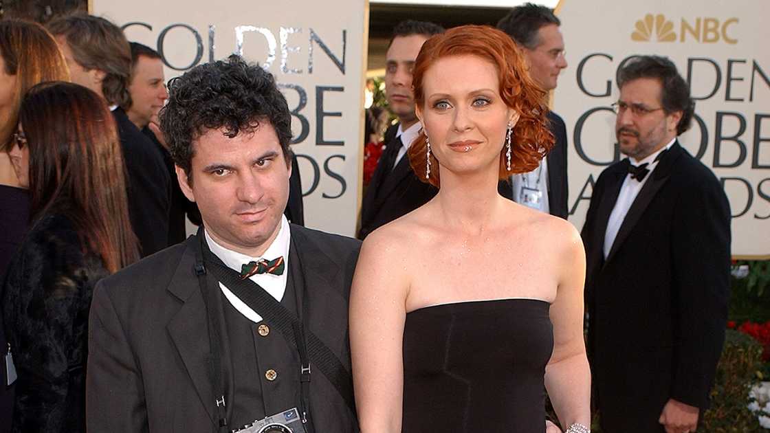 Cynthia Nixon and Danny Mozes at the Golden Globe Awards